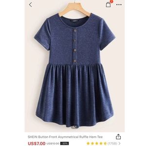 Asymmetrical Ruffle Hem Tee